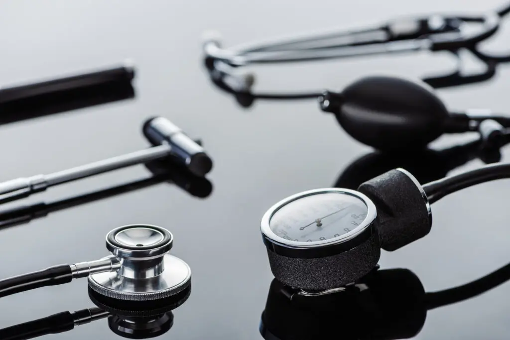 Medical Equipment On Glossy Black Surface Reflecti 2026 01 06 00 38 36 Utc by Diametric