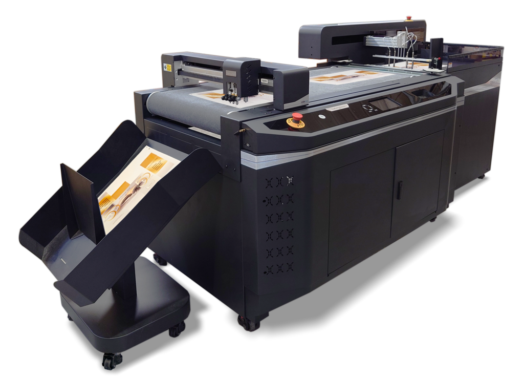 Morgana FB9500 Pro-T digital cutter with sample products