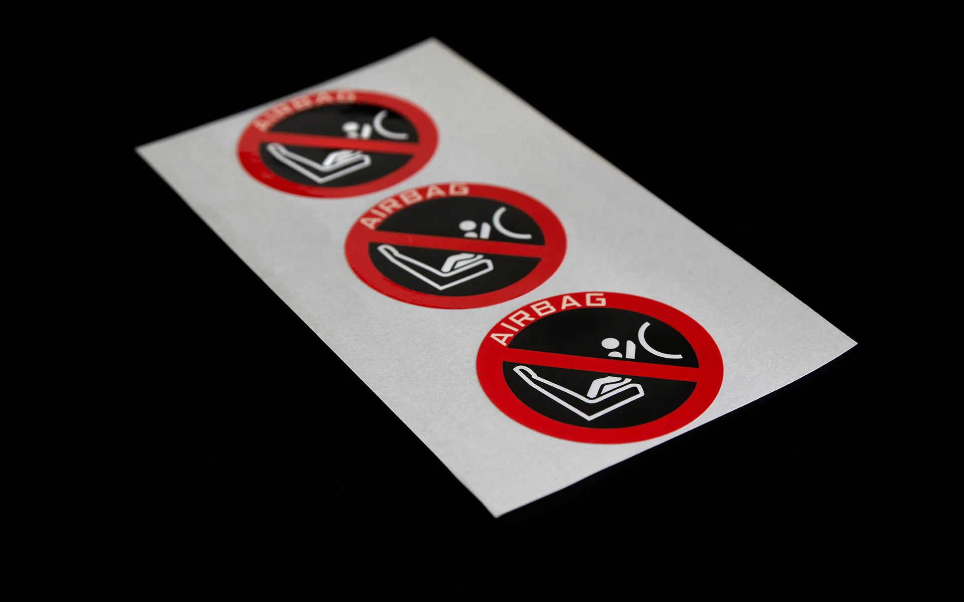 Automotive safety label manufactured by Diametric